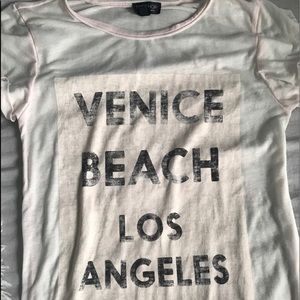 TopShop Light Pink Venice Beach Sheer T-Shirt